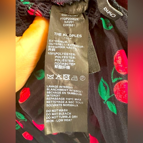 Kooples fun, great fitting top with cherry design. Casual and can dress up! - Picture 3 of 8